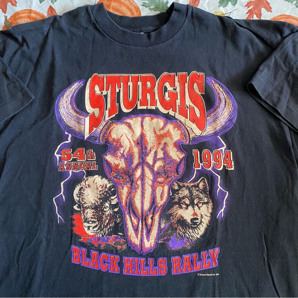 Vintage 90s Sturgis Bike Rally Western Shirt 1994 Sturgis Lightning Biker XL